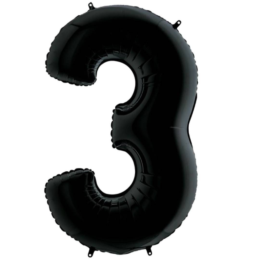 Folyo Balon Siyah 3 34 İnç 76 Cm